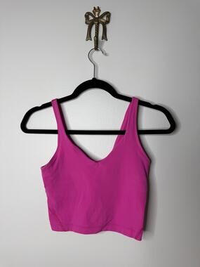 Lululemon Hot Pink Align Tank Top Sports Bra Workout Yoga Exercise Athleisure 6